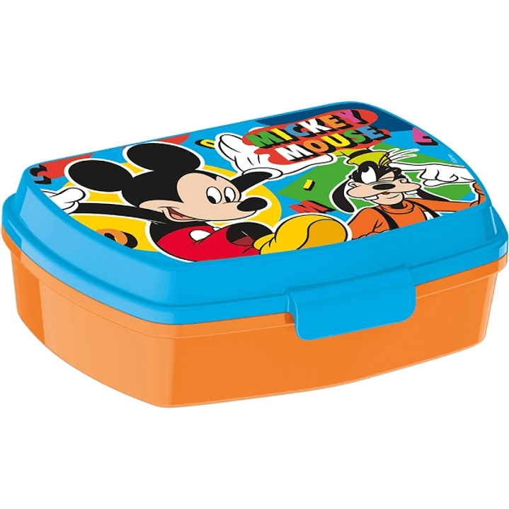 Safta Mickey Mouse Happy Smiles Sandwichera - PVC sin BPA - Cierre Hermetico a Presion - Rectangular - Color Naranja 1