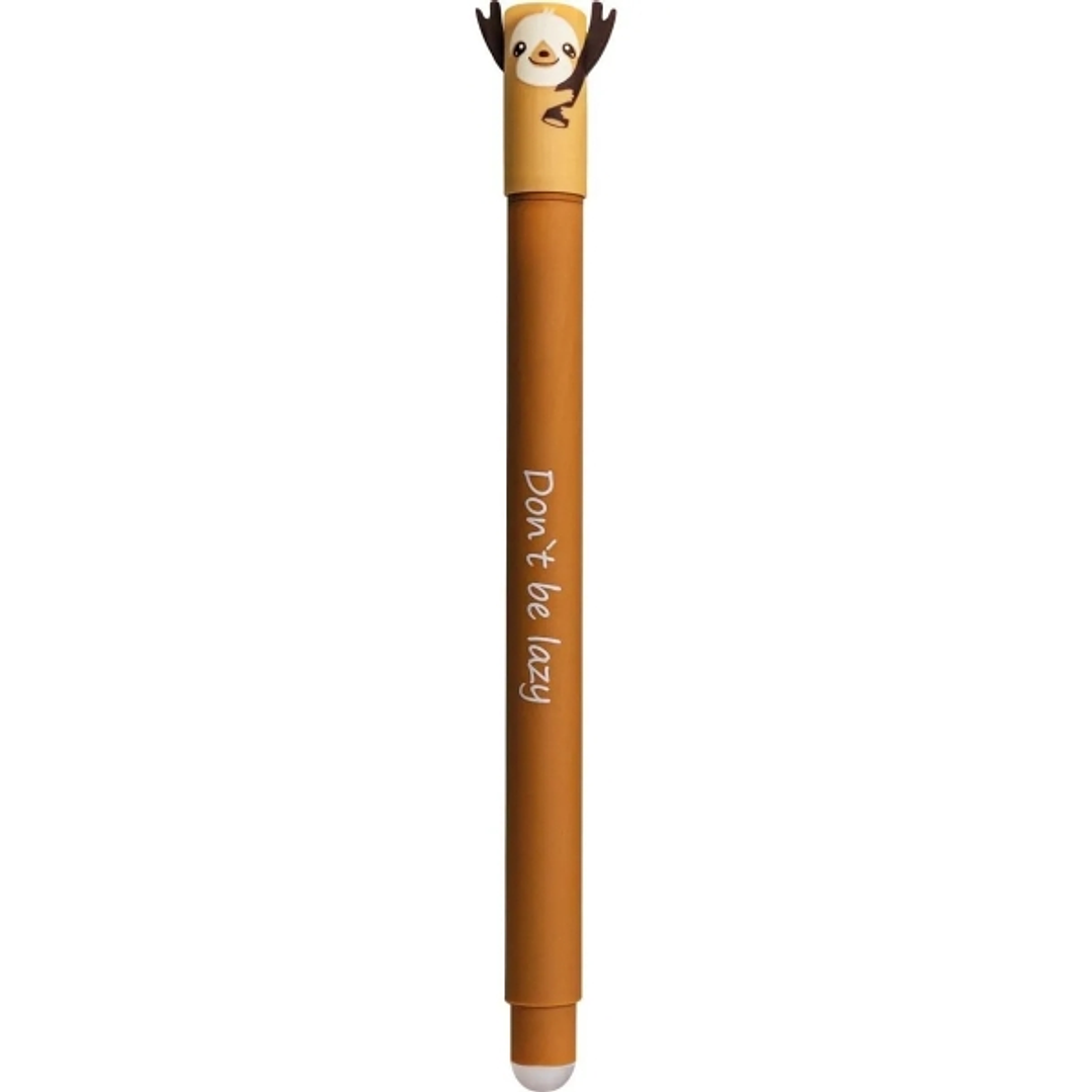 Eberhard Faber Animal Erase It! Boligrafo Borrable Tinta Gel Azul - Trazo 0.7mm - Tacto Soft - Diseño Perezoso 1