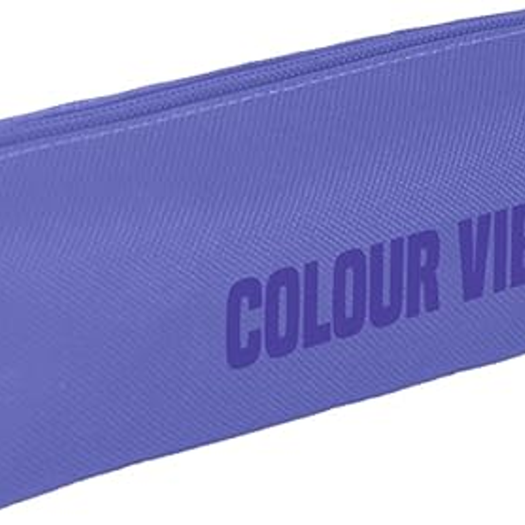 Dohe Colour Vibes Portatodo Cuadrado - Cierre con Cremallera y Tirador de Goma - Color Morado 1