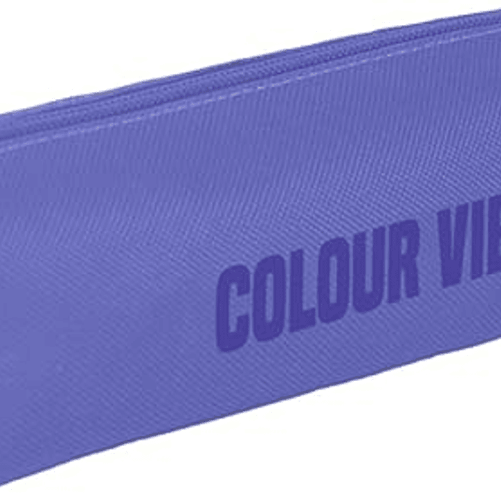 Dohe Colour Vibes Portatodo Cuadrado - Cierre con Cremallera y Tirador de Goma - Color Morado 1