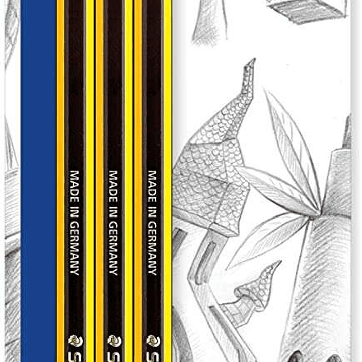 Staedtler Noris 122 Pack de 3 Lapices de Grafito Hexagonales 2HB con Goma - Resistencia a la Rotura - Madera de Bosques Sostenibles 1