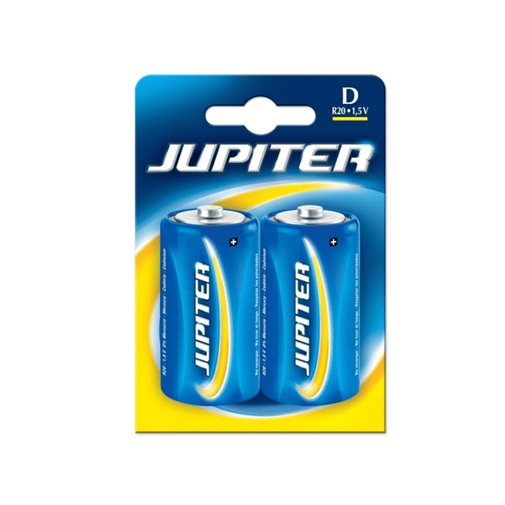 Jupiter Pack de 2 Pilas Salinas D R20 - Pilas Salinas para Aparatos de Bajo Consumo 1