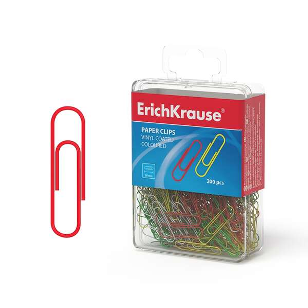 Erichkrause Clips de Colores con Recubrimiento de Plastico - Alambre de Acero de Alta Calidad - Resistente a La Corrosion - Colorido 1