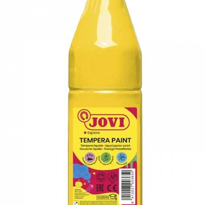 Jovi Tempera Paint Tempera Liquida 500ml - Base Agua - Lista para Usar - Alto Poder Cubriente - Secado Rapido - Facil Aplicacion - Excelente Adherenci 1