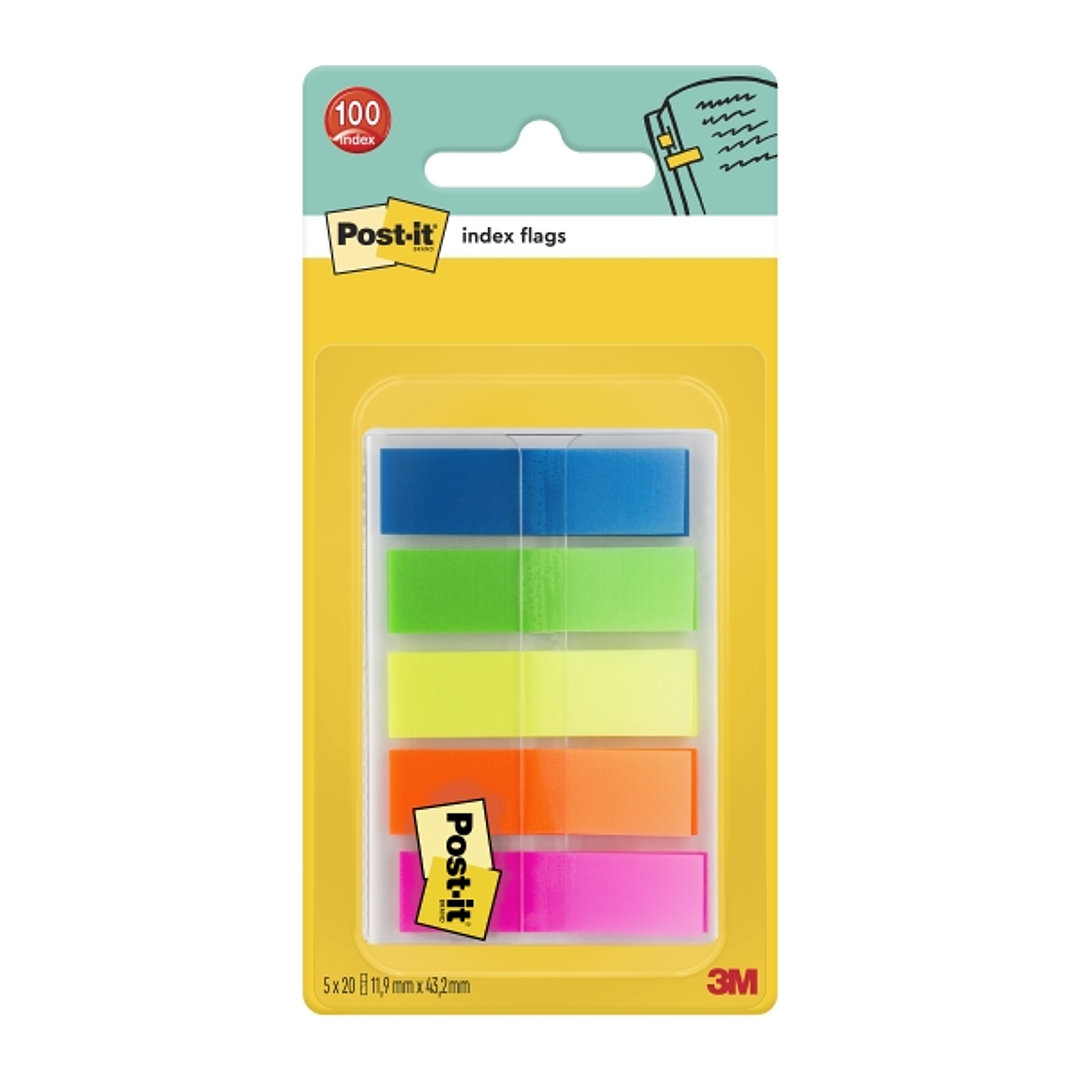 Post-It Index Dispensador con 100 Marcadores de Indice Reposicionables - Forma Rectangular - Colores Surtidos 1