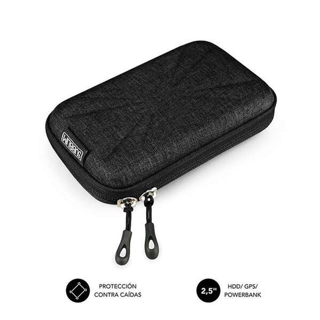 Subblim Funda HDD Compacta y Ligera - Proteccion Optima contra Golpes - Diseño Elegante y Moderno - Interior Acolchado y Suave - Color Negro 1