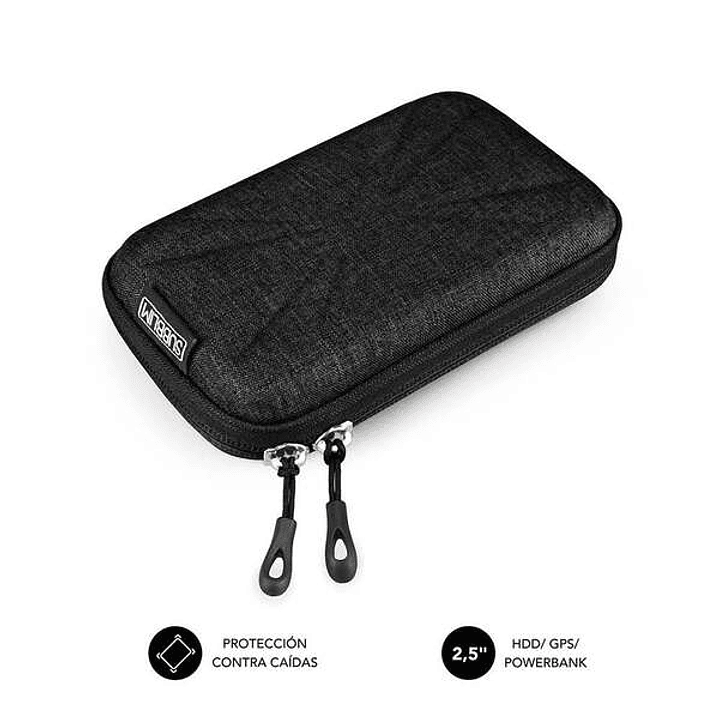 Subblim Funda HDD Compacta y Ligera - Proteccion Optima contra Golpes - Diseño Elegante y Moderno - Interior Acolchado y Suave - Color Negro 1