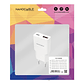 Nanocable Cargador USB-C/PD + USB-A/QC 20W Blanco - Thumbnail 2