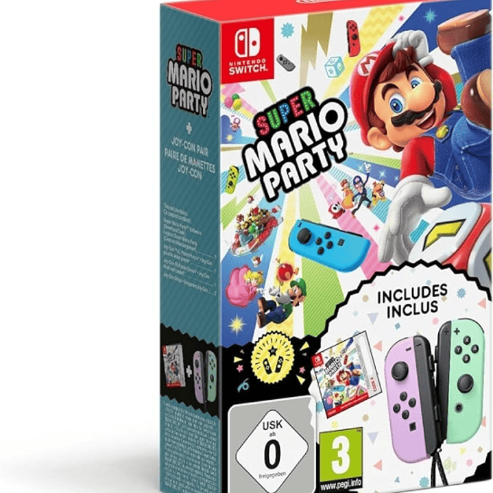 Nintendo Pack de Videojuego Mario Party y Set de 2 Mandos Joy-Con para Consola Nintendo Switch - Genero Party/Minijuegos - PEGI 3 1