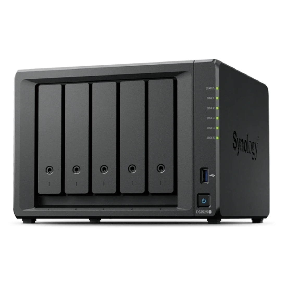 Synology DiskStation DS1525+ NAS 8GB - 5 Bahias - Procesador AMD - Color Negro 1