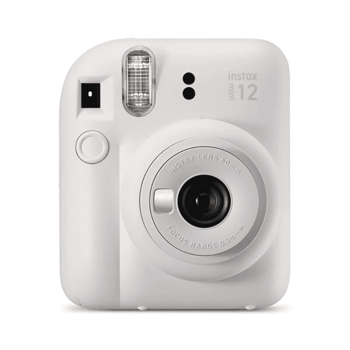 Fujifilm Instax Mini 12 Clay White Camara Instantanea - Tamaño de Imagen 62x46mm - Flash Auto - Exposicion Automatica - Mini Espejo para Selfies - Mod 1