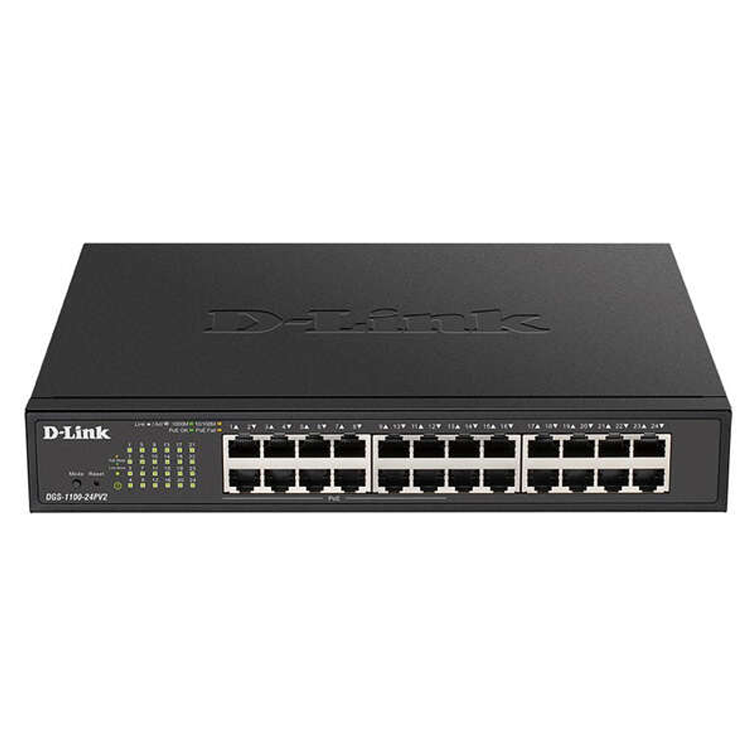 D-Link Switch Semigestionable 12 Puertos Gigabit PoE 100W + 12 Puertos Gigabit 1