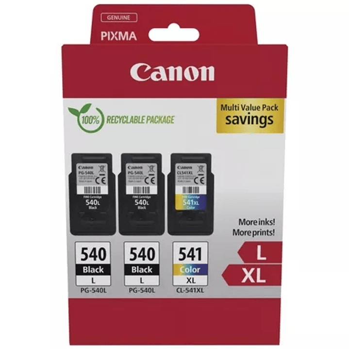 Canon PG540L Negro + CL541XL Color Pack de 2 Cartuchos de Tinta Originales - 5224B017 1