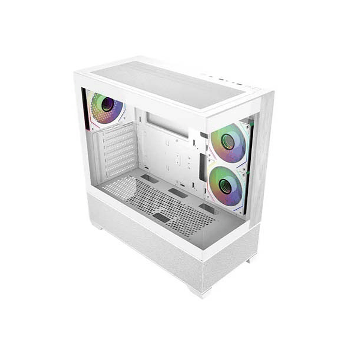Cooler Master Elite 690 Wood Caja Semitorre ATX/MicroATX/Mini-ITX - 3 Ventiladores 120mm RGB - Vista Panoramica - Doble Camara - 2xUSB-A - 1xUSB-C - 4 1