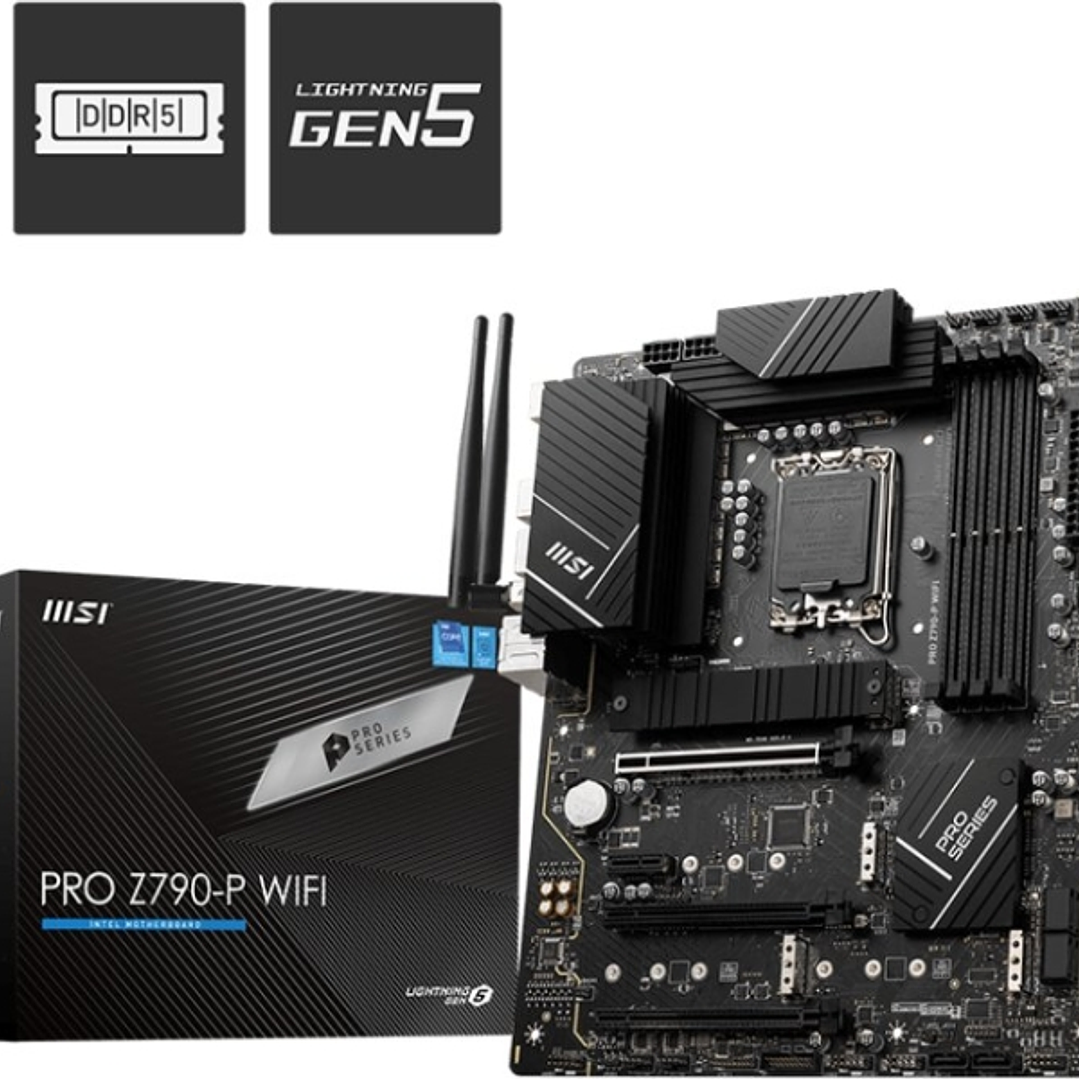 MSI Placa Base PRO Z790-P WIFI Intel 1700 4xDDR5-SDRAM - HDMI, DP, M.2, USB3.2, USB-C, ATX 1