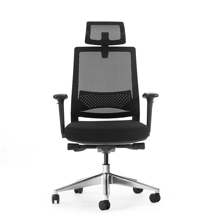 Cromad Senior SE1600 Silla de Oficina - Altura Ajustable con Elevador de Gas de Grado 4 - Soporte Lumbar y Reposacabezas Ajustables - Respaldo de Mall 1