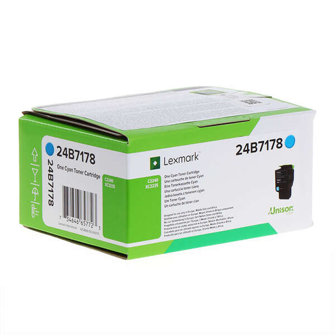 Lexmark C2240/XC2235 Cyan Cartucho de Toner Original - 24B7178 1