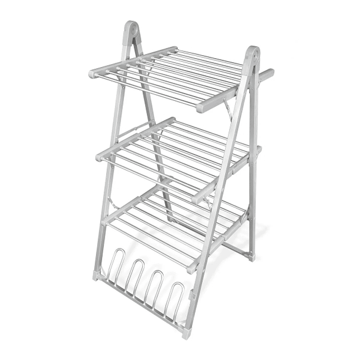 Innovagoods Verayer Tendedero Electrico Plegable - 300W - Soporta hasta 2.5kg por Nivel - Cable 140cm - Temperatura hasta 55ºC - Plegable - Soporte pa 1