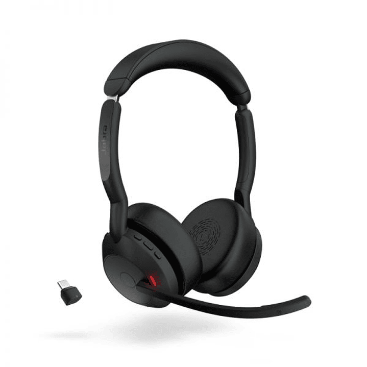 Jabra Evolve2 55 MS Auriculares Estero Link 380 con Microfono - Bluetooth - USB-C - Cancelacion de Ruido - Diadema Ajustable - Color Negro 1