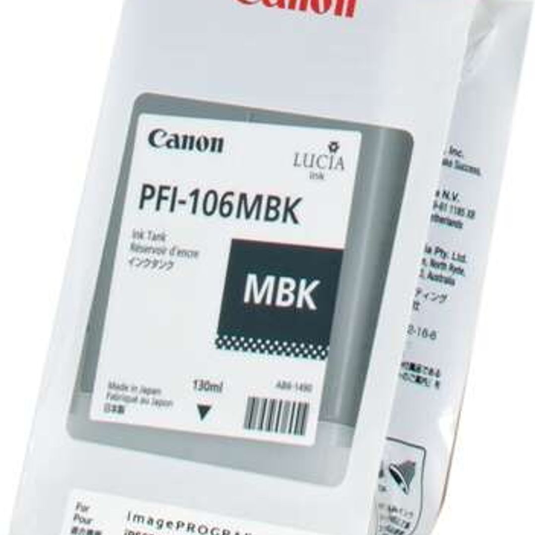 Canon PFI106 Negro Mate Cartucho de Tinta Original - PFI106MBK/6620B001 1