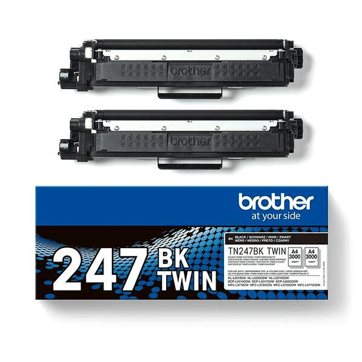 Brother TN247 Negro Pack de 2 Cartuchos de Toner Originales - TN247BKTWIN 1