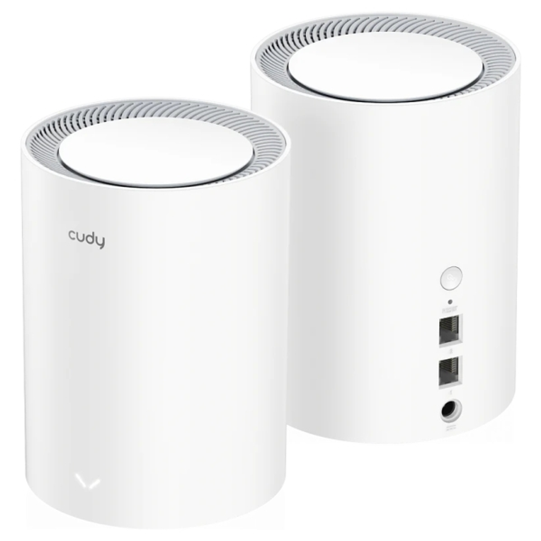 Cudy AX3000 Pack de 2 Sistemas WiFi 6 Mesh AX3000 2.5G Dual Band - Admite Ancho de Banda de 20/40/80/160MHz - 1x Puerto LAN 10/100/1000Mbps, 1x Puerto 1