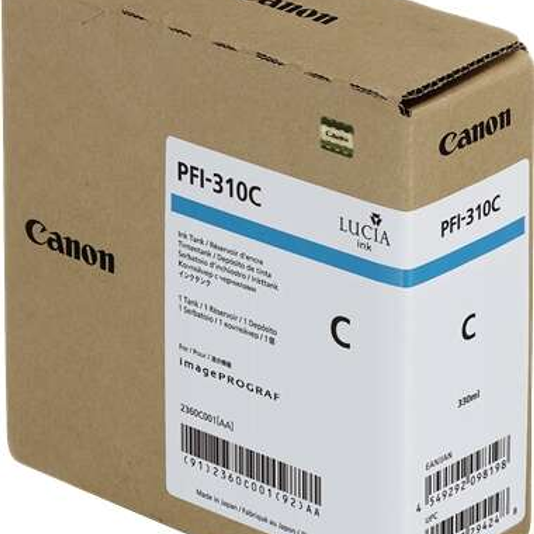 Canon PFI310 Cyan Cartucho de Tinta Original - 2360C001 1