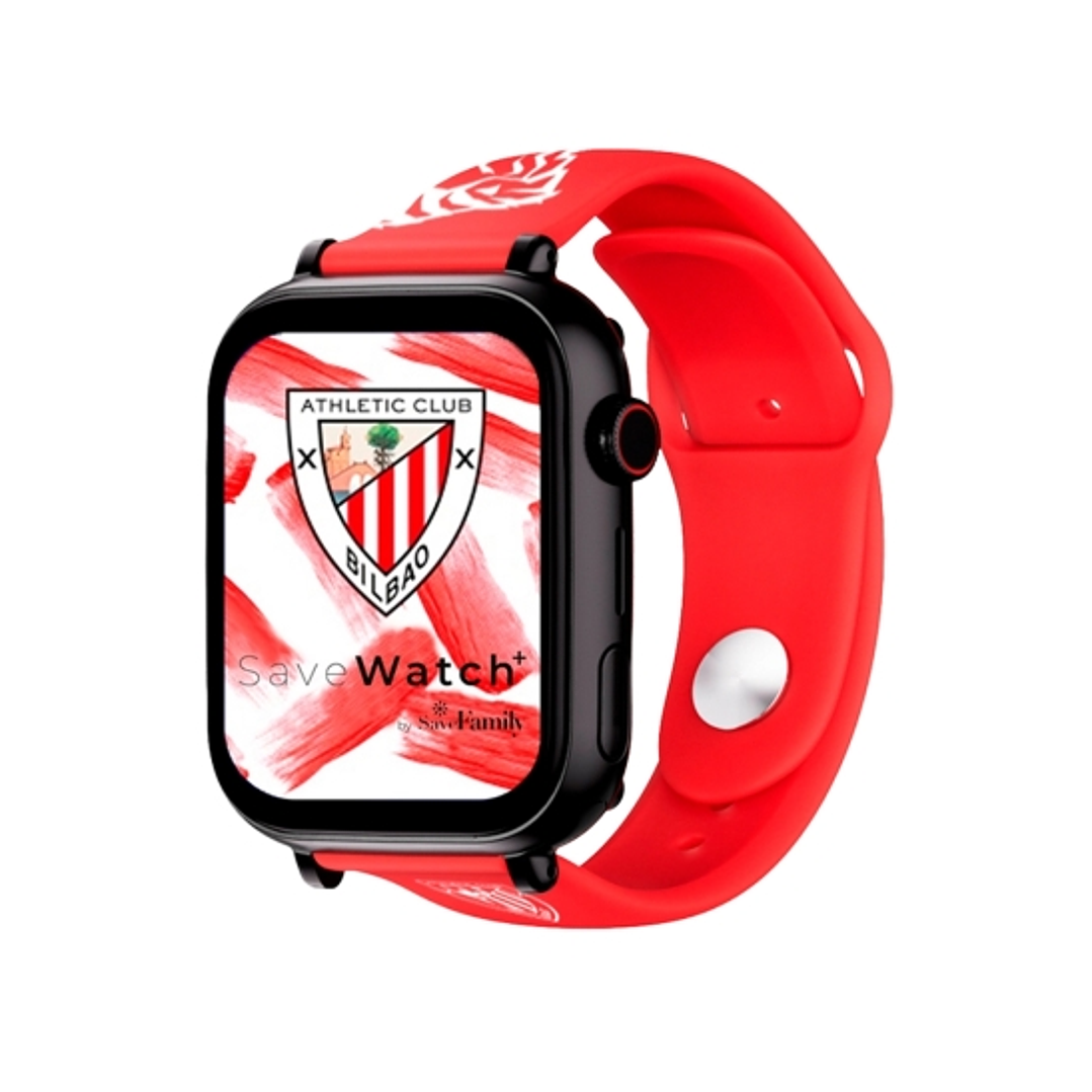 Savefamily Reloj Inteligente Infantil Savewatch Plus Edicion Athletic Club con GPS y Llamada - Correa Silicona Roja 1
