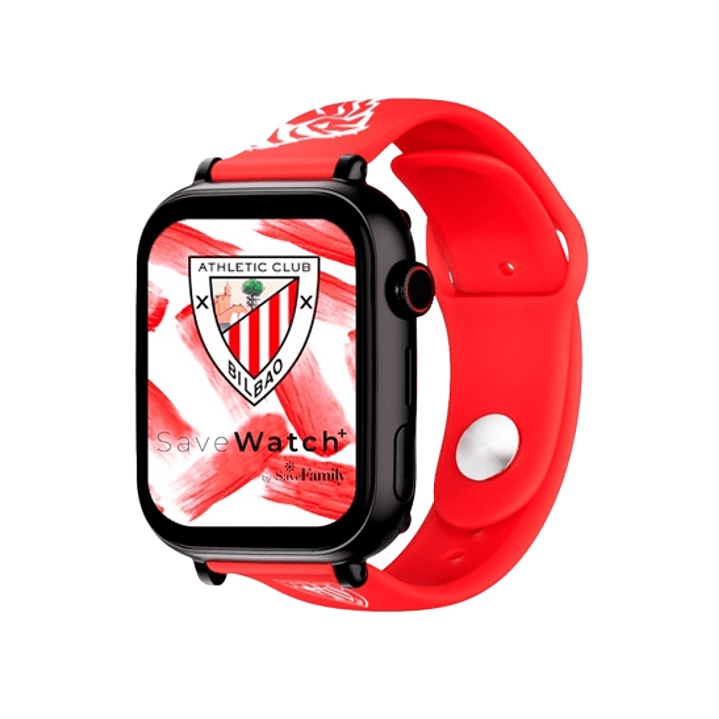 Savefamily Reloj Inteligente Infantil Savewatch Plus Edicion Athletic Club con GPS y Llamada - Correa Silicona Roja 1