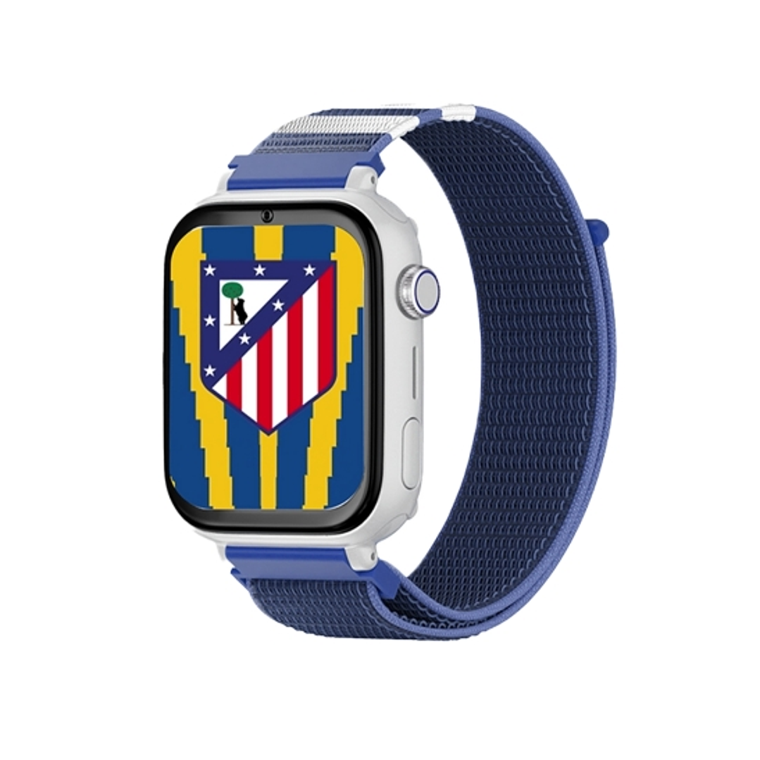 Savefamily Reloj Inteligente Infantil Savewatch Plus Edicion Atletico de Madrid con GPS y Llamada - Correa Tela Azul 1
