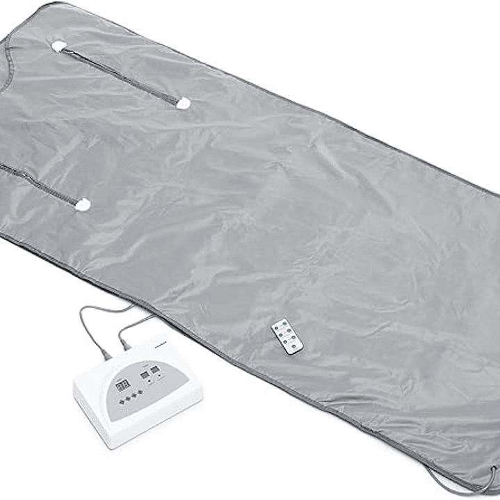 Innovagoods Bedna Manta Sauna de Calor Infrarrojo - 650W - 2 Cables de 150cm - Pantalla LED - Temperatura Regulable - Plegable - Temporizador - Apagad 1