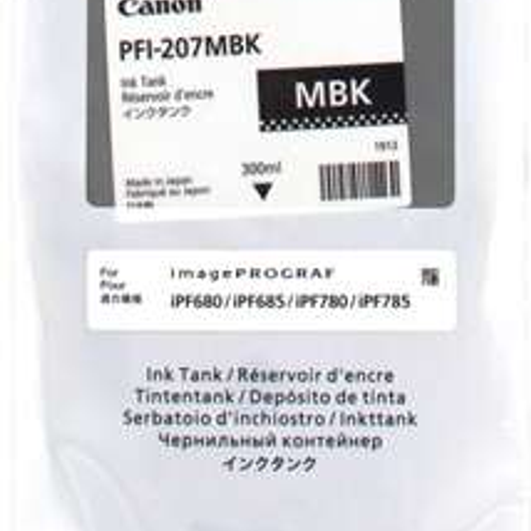 Canon PFI207 Negro Mate Cartucho de Tinta Original - PFI207MBK/8788B001 1
