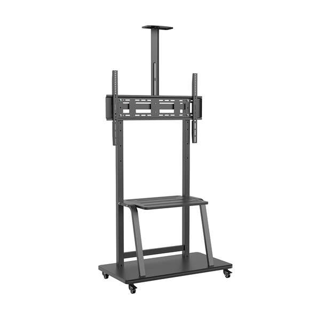 Aisens Soporte de Suelo Eco Con Rueda - Bandeja para Dvd Y Soporte de Camara para Monitor/TV 150Kg de 37-100 - Color Negro 1