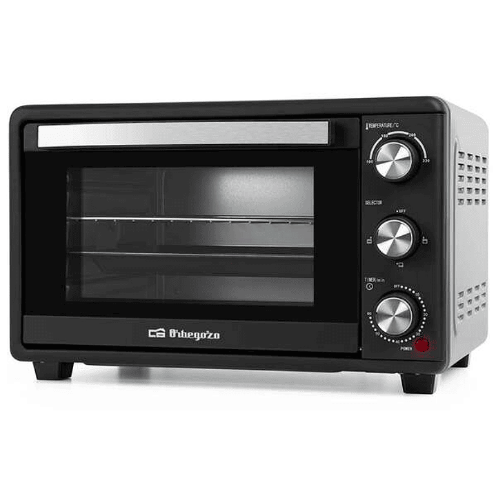 Orbegozo HO 255 Horno Electrico Multifuncion - Capacidad 25L - Potencia 1500W - Selector de Temperatura 100º-230º - Temporizador 60 Min - Puerta Abati 1
