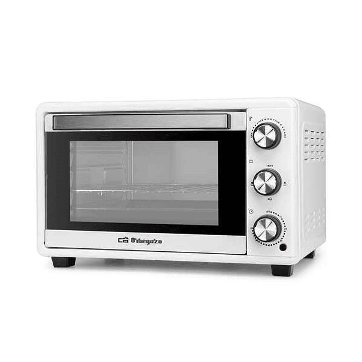Orbegozo HO 258 Horno Electrico Multifuncion - Capacidad 25L - Potencia 1500W - Selector de Temperatura 100ºc a 230ºc - Temporizador 60min - Puerta Ab 1