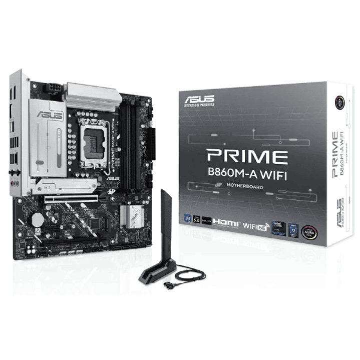 Asus Prime B860M-A WIFI Placa Base LGA 1851 - WiFi, Bluetooth, 4x DDR5, 2x M2, 4x SATA III, PCIe 4.0, 5.0, USB 2.0, 3.2, RJ-45, HDMI, DisplayPort - Fa 1