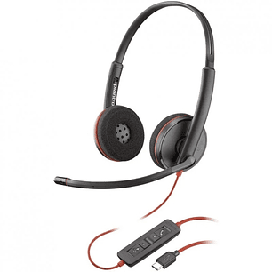 Plantronics/Poly Blackwire C5220 USB-C Auriculares con Microfono - Almohadillas Acolchadas - Controles en Cable - Color Negro
