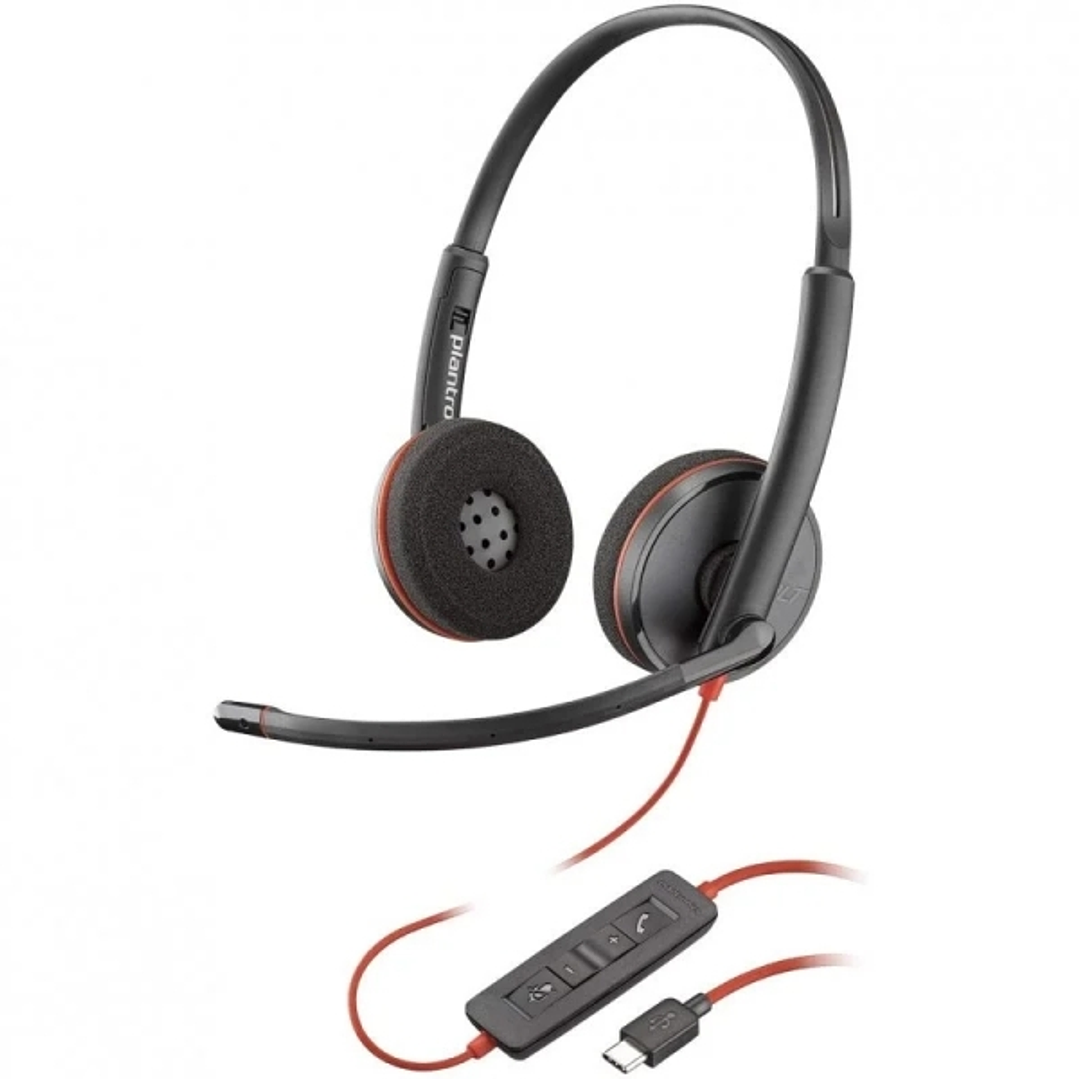 Plantronics/Poly Blackwire C5220 USB-C Auriculares con Microfono - Almohadillas Acolchadas - Controles en Cable - Color Negro 1