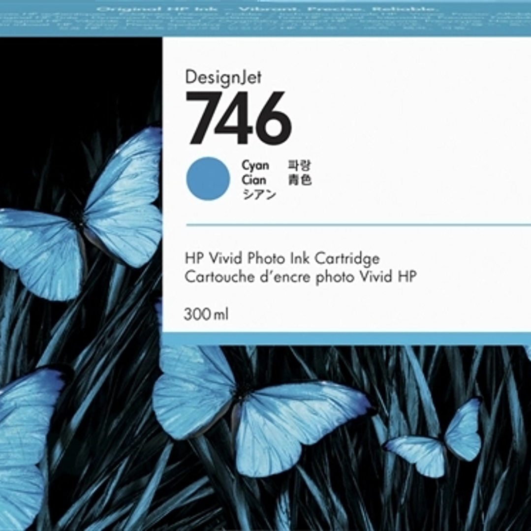 HP 746 Cyan Cartucho de Tinta Original - P2V80A 1