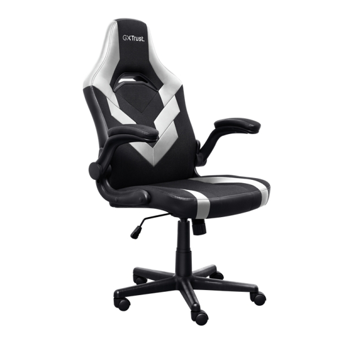 Trust GXT 703W Riye Silla Gaming - Reposabrazos - Ruedas de Nylon - Piston de Gas Clase 4 - Base Metal - Peso Max. 140Kg - Color Negro/Blanco 1