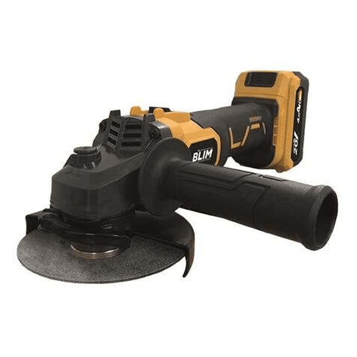 Blim Radial a Bateria 125mm 20V 4.0Ah - Velocidad sin Carga 8500rpm - Agarre Ergonomico Suave - Color Amarillo 1