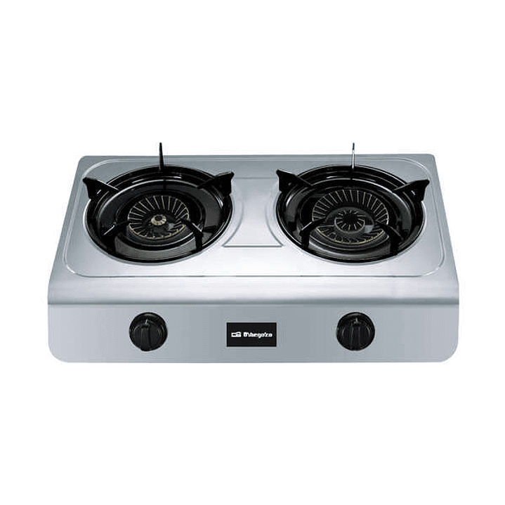 Orbegozo FO 2700 Hornillo a Gas Inox - Compacto y Versatil - 2 Quemadores de Triple Corona - Encendido Piezoelectrico - para Gas Butano o Propano 1