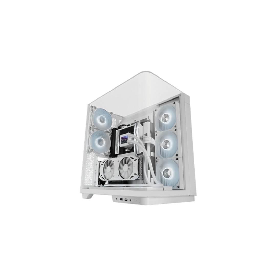 Mars Gaming MC-INFINIO Caja Torre ATX - 2 Ventiladores de 120mm FRGB - Cristal Templado Curvo Continuo - Montaje Vertical para GPU - 7 Ranuras de Expa 1