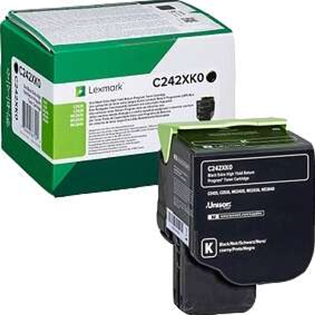 Lexmark C2425/C2535/MC2425/MC2535/MC2640 Negro Cartucho de Toner Original - C242XK0 1