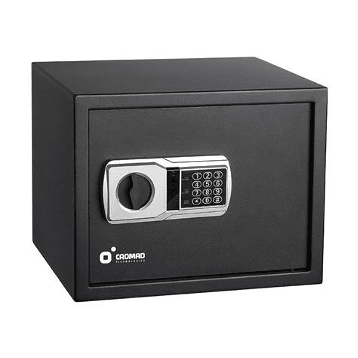 Cromad Caja Fuerte Electronica - Alto Nivel de Seguridad - De 3 a 8 Digitos - Bisagras Ocultas - Incluye Llave de Emergencia - 300x380x300mm 1