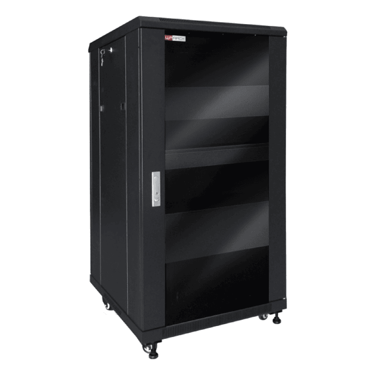 WP RNV-22606-B Armario de Suelo para Video y Audio 22U - Puerta de Cristal - Cerradura de Seguridad - 600x600x1166mm - Color Negro 1