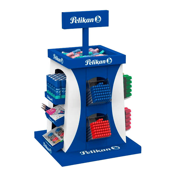 Pelikan Expositor Escolar con 364 Unidades - Incluye: Lapices de Grafito, Sacapuntas, Gomas de Borrar, Correctores, Pegamentos, Boligrafos y Resaltado 1