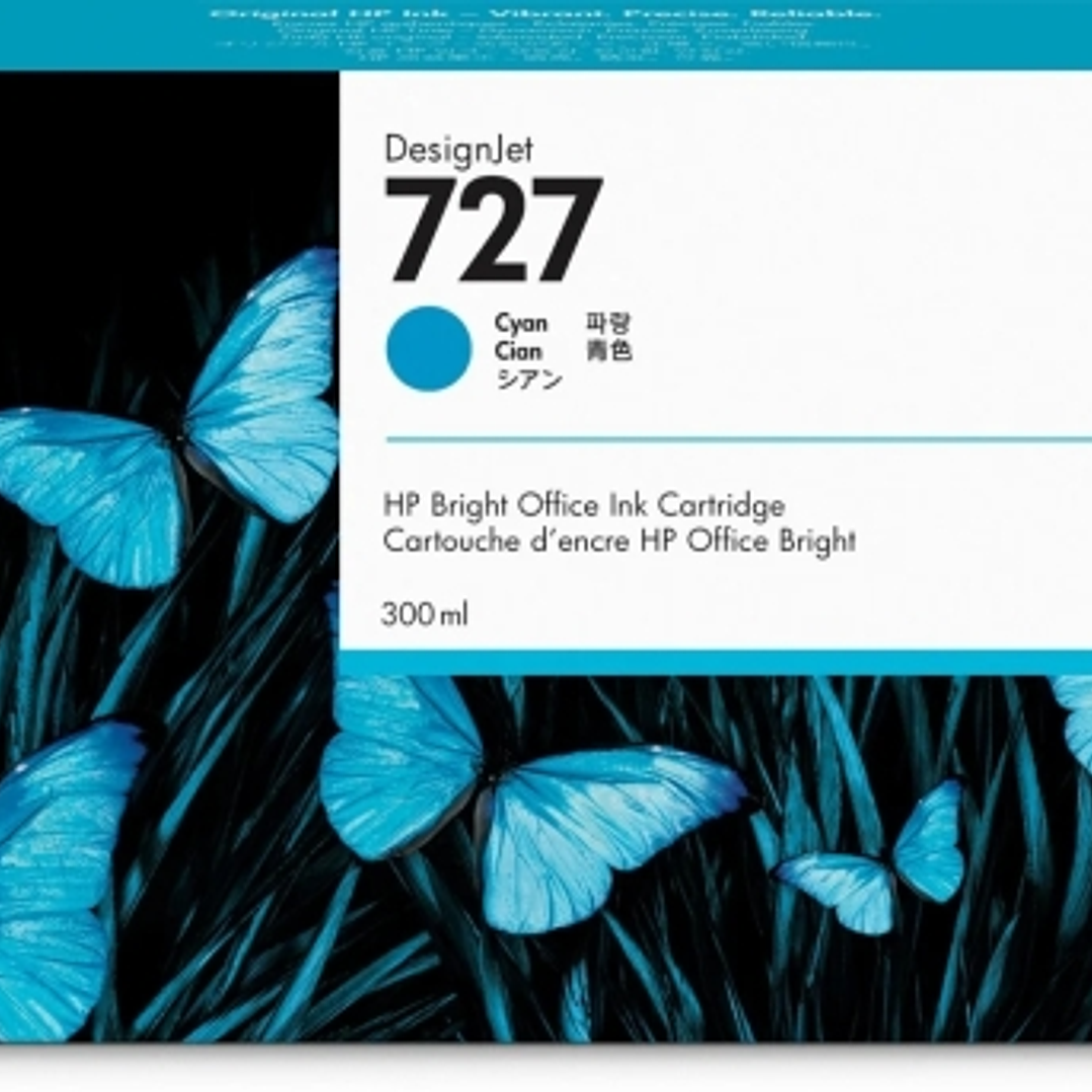HP F9J76A Cyan Cartucho de Tinta Original - 727 1