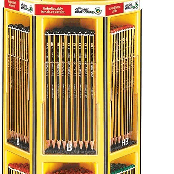 Staedtler Noris 120 Expositor de 576 Lapices de Grafito - Mina Resistente - Graduaciones Surtidas 1
