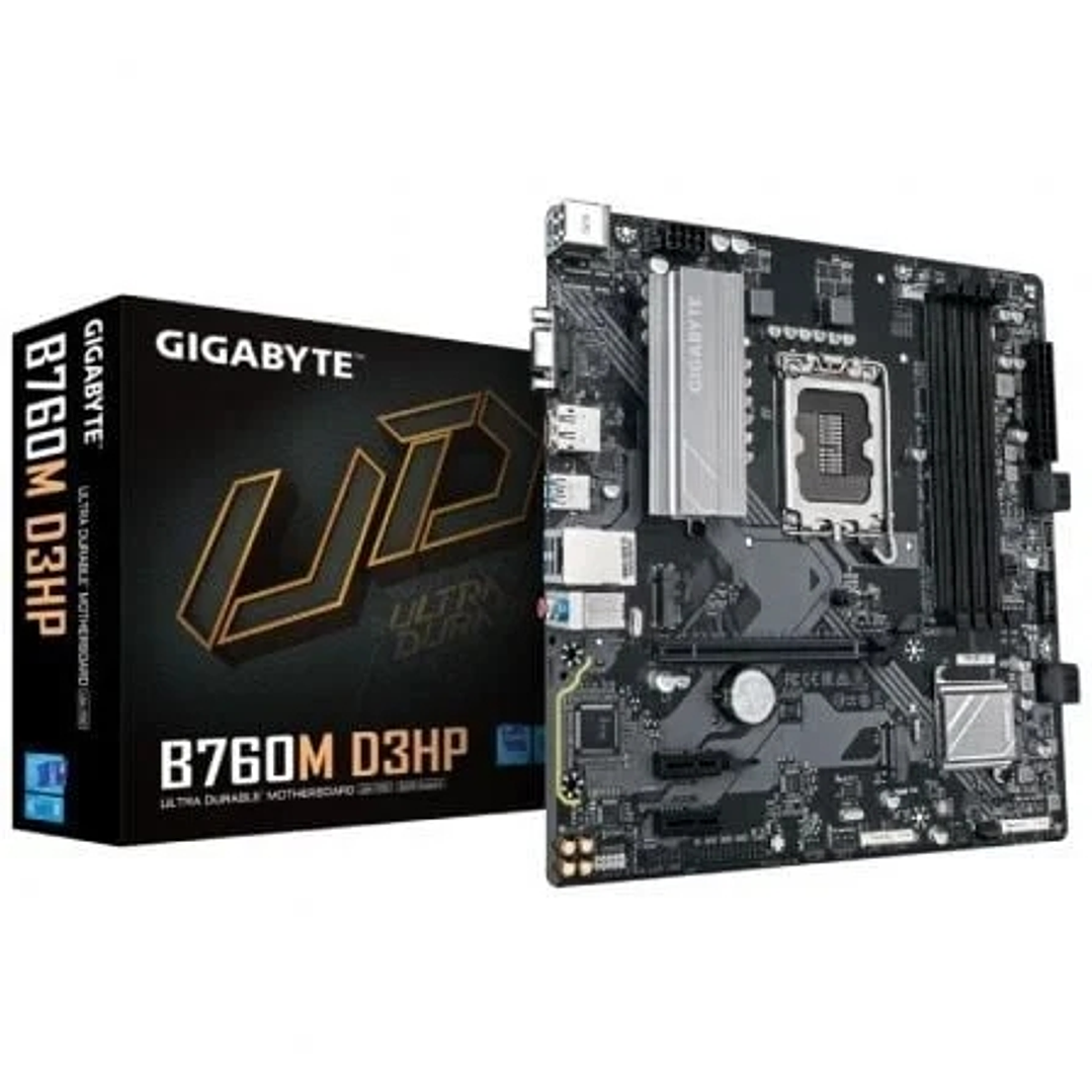 Gigabyte B760M D3HP Placa Base Intel LGA1700 4x DDR5 - M.2, SATA, PCIe3.0, HDMI, Displayport, USB 3.2 - MicroATX 1